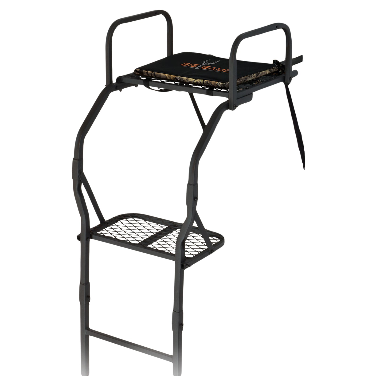 Big Game The Warrior Pro 1 Person Deer Hunting Ladder Climbing Tree Stand, Black - VMInnovations