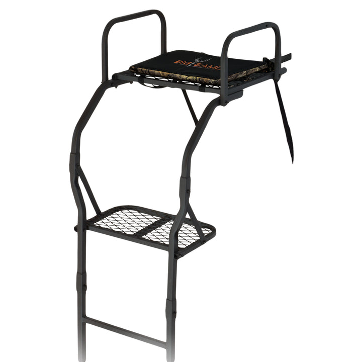 Big Game The Warrior Pro 1 Person Deer Hunting Ladder Climbing Tree Stand, Black - VMInnovations