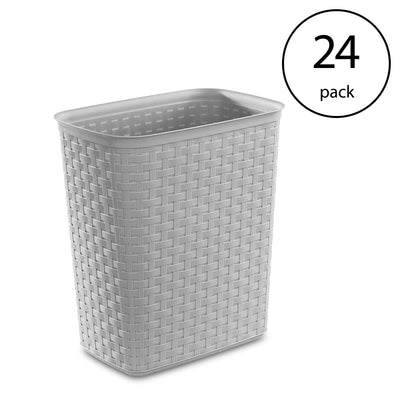 Sterilite Weave 5.8 Gallon Plastic Home/Office Wastebasket Trash Can (24 Pack)