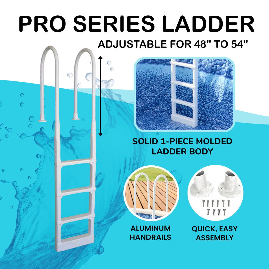 New Main Access 200300 ProSeries Above Ground Swimming Pool Step Ladder, White