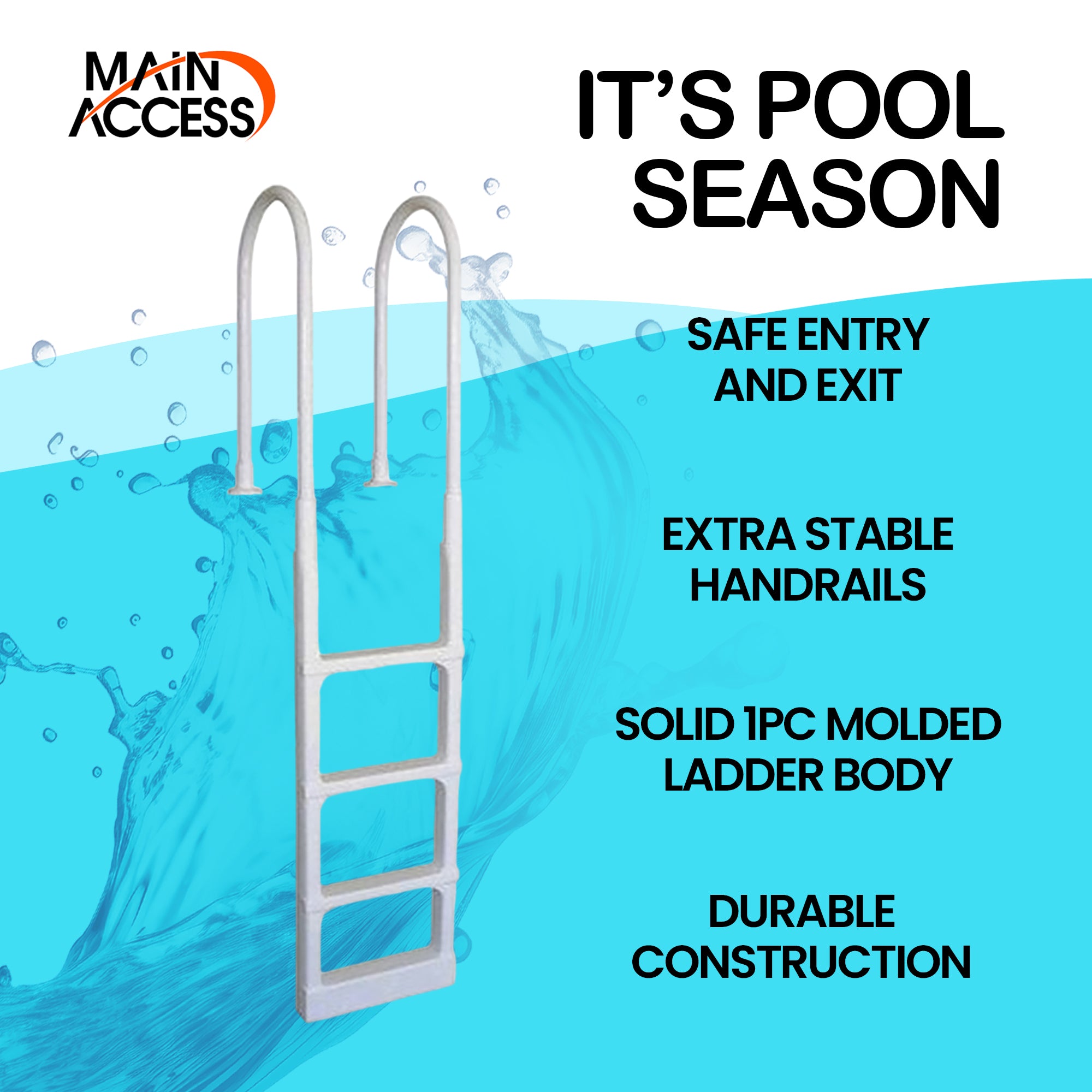 Main Access 200300 ProSeries Above Ground Pool Step Ladder White (For Parts) - VMInnovations