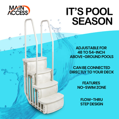 Main Access 200601T 26" iStep Above Ground Pool Step Ladder Entry System, Taupe