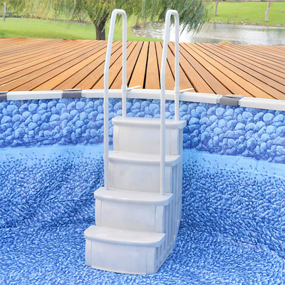 Main Access iStep Above Ground Swimming Pool Deck Entry Steps Ladder (Used)