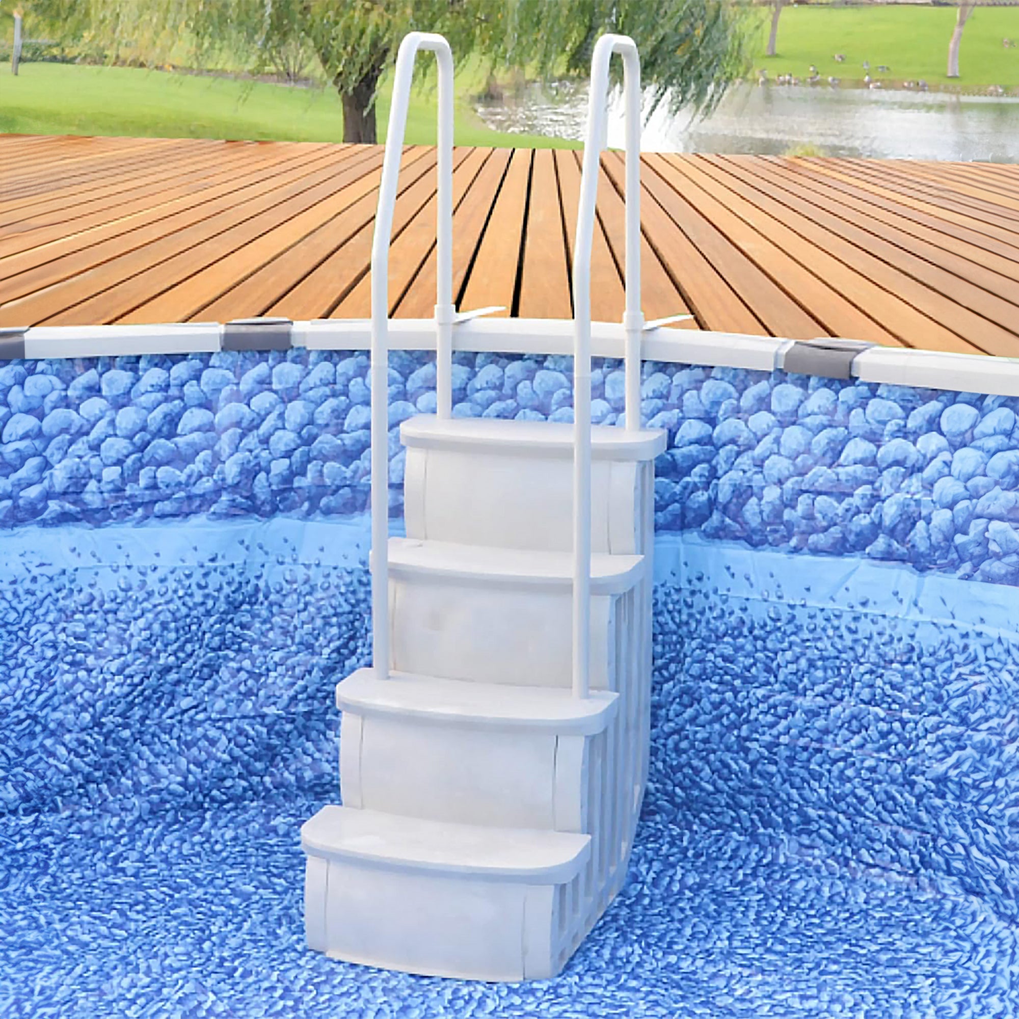 Main Access 26" iStep AboveGround Pool Step Ladder Entry System Taupe(For Parts) - VMInnovations