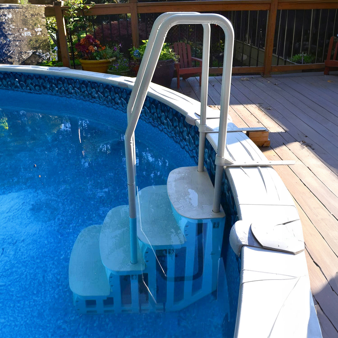 Main Access iStep Above Ground Swimming Pool Deck Entry Steps Ladder (Used) - VMInnovations