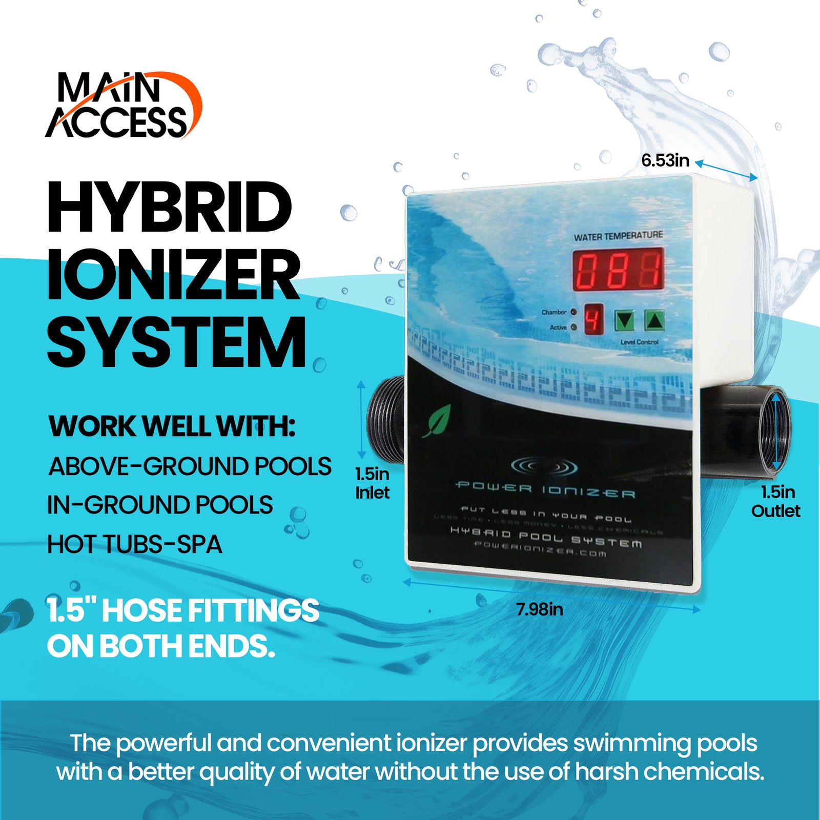 Main Access Power Ionizer Hybrid Complete Pool Care Sanitation System(For Parts) - VMInnovations