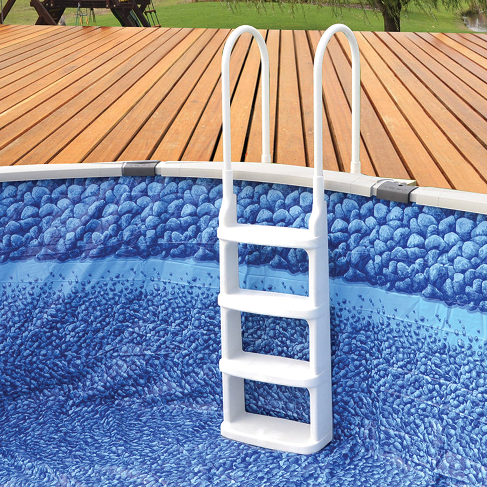 Main Access 200200 Easy Incline Above Ground In-Pool Swimming Pool Ladder w/ Mat - VMInnovations