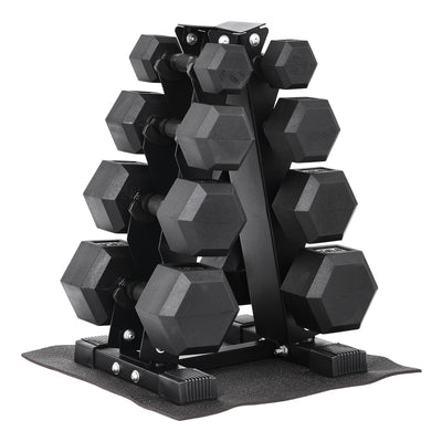 Aurorafy Rubber Encased Training Hex Dumbbell Set, 5lb, 10lb, 15lb, 20lb Pairs
