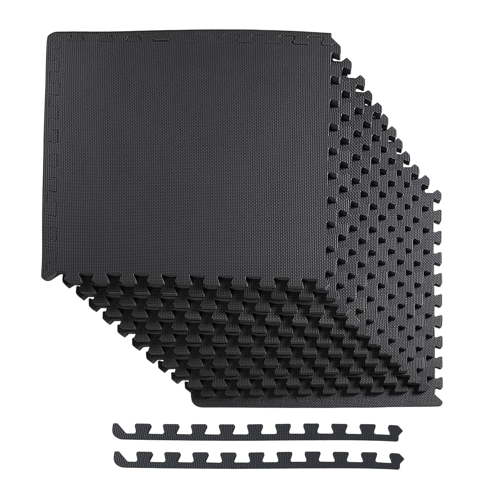 BalanceFrom Fitness 48 Sq Ft Interlocking EVA Foam Exercise Mat Tiles, Black