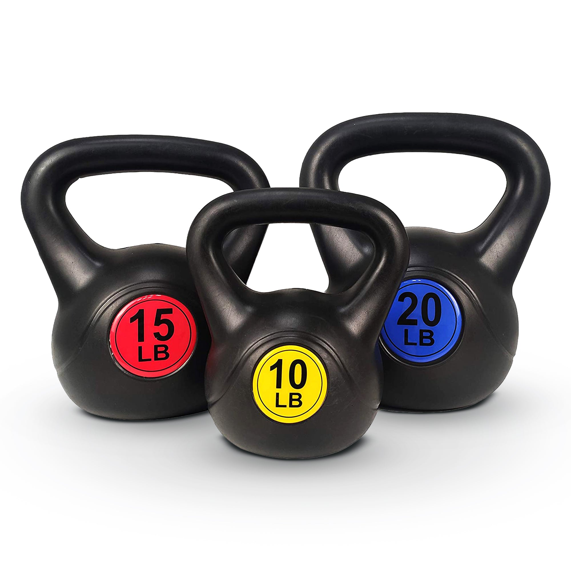 BalanceFrom Kettlebell Fitness Exercise Weights, Set of 3, 10, 15, and 20 Pounds