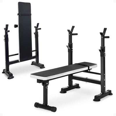 BalanceFrom Fitness Adjustable Strength Training Workout Station, Black & White