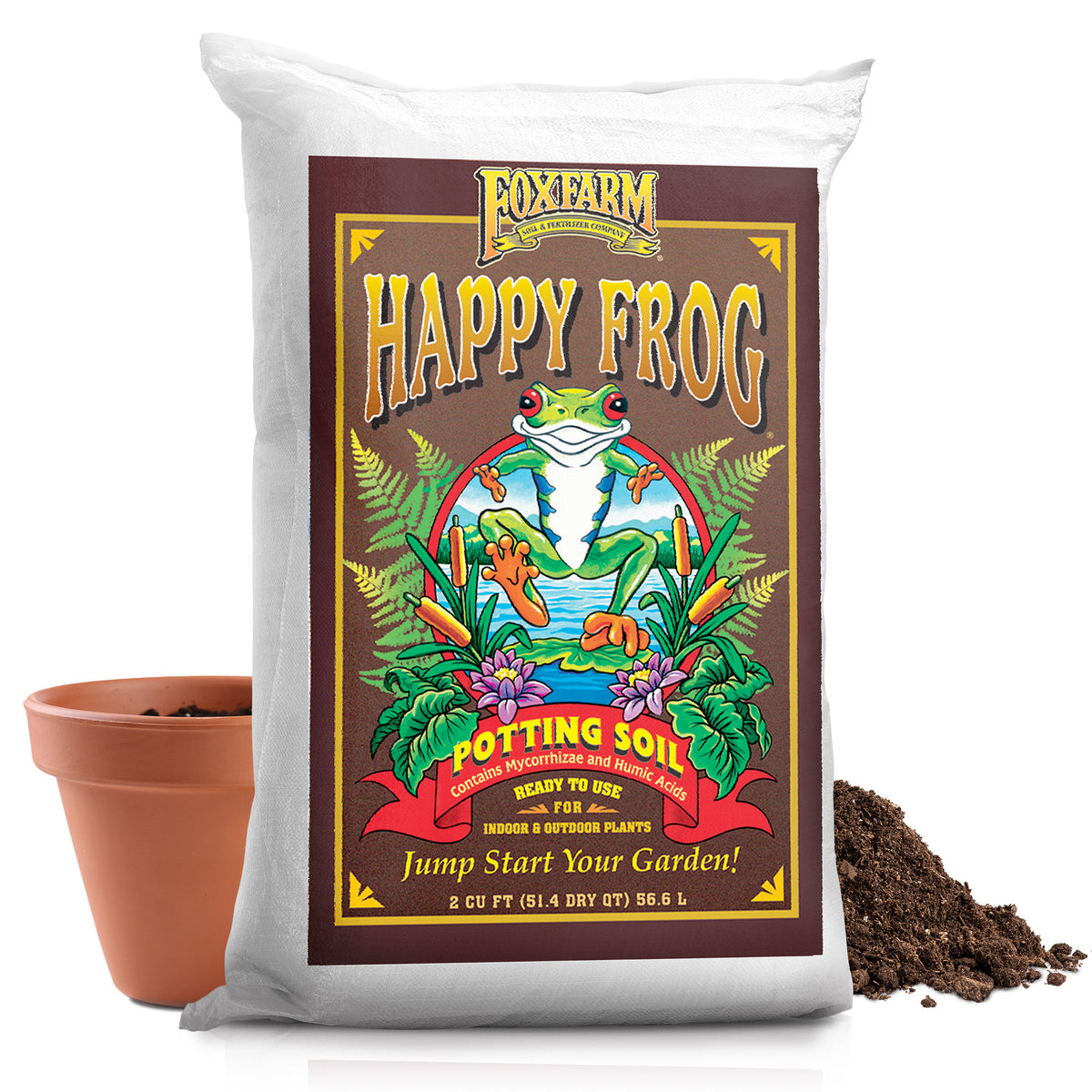 Foxfarm pH Adjusted Happy Frog Potting Soil Mix 2 Cubic Feet Bag (Open Box)