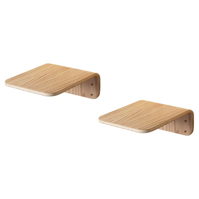MYZOO Lack Floating Small Wood Wall Mounted Cat Shelves, Oak (2 Pack) (Open Box)