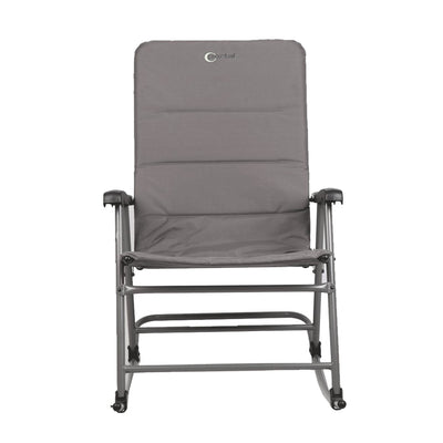 Portal Outdoor Wide Portable Flat Folding Camping Rocking Chair Recliner, Gray - VMInnovations