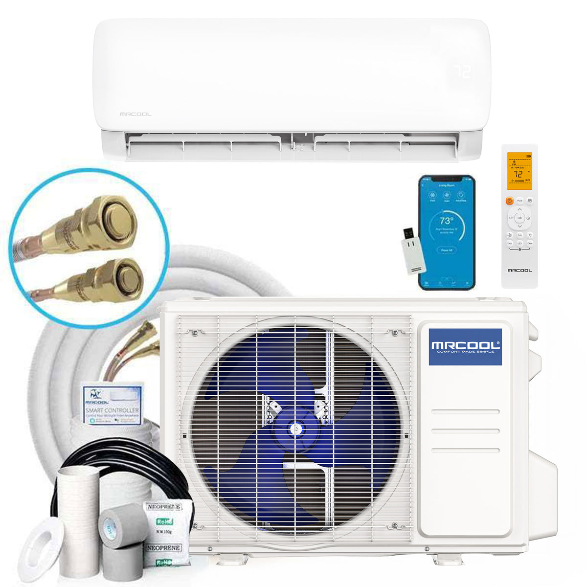 MRCOOL Easy Pro 9,000 BTU Ductless Heat Pump Split System with 16 Foot Lineset