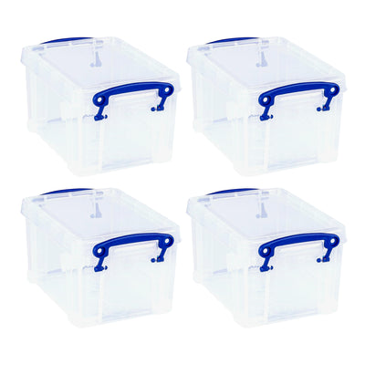 Really Useful Box 1.6L Container w/Snap Lid & Clip Lock Handle, (4pk) (Used) - VMInnovations