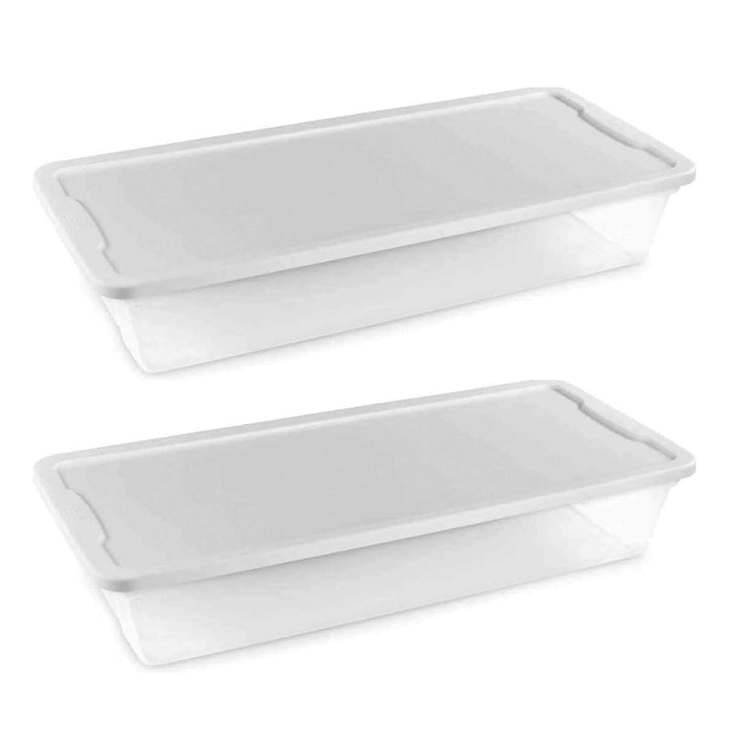 Homz Snaplock 41 Qt Stackable Plastic Storage Container w/Latching Lid (2 Pack)