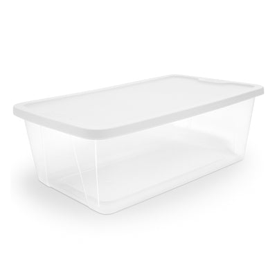 Homz 6 Qt Multipurpose Plastic Storage Containers with Latching Lid, (40 Pack)