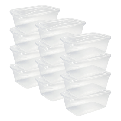Rubbermaid 6 Qt Latching Plastic Storage Container & Lid, Clear (12 Pack) (Used) - VMInnovations