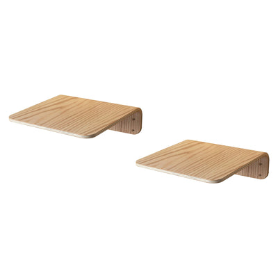 MYZOO Lack Floating Medium Modern Wood Wall Mounted Cat Shelves, Oak, (2 Pack)