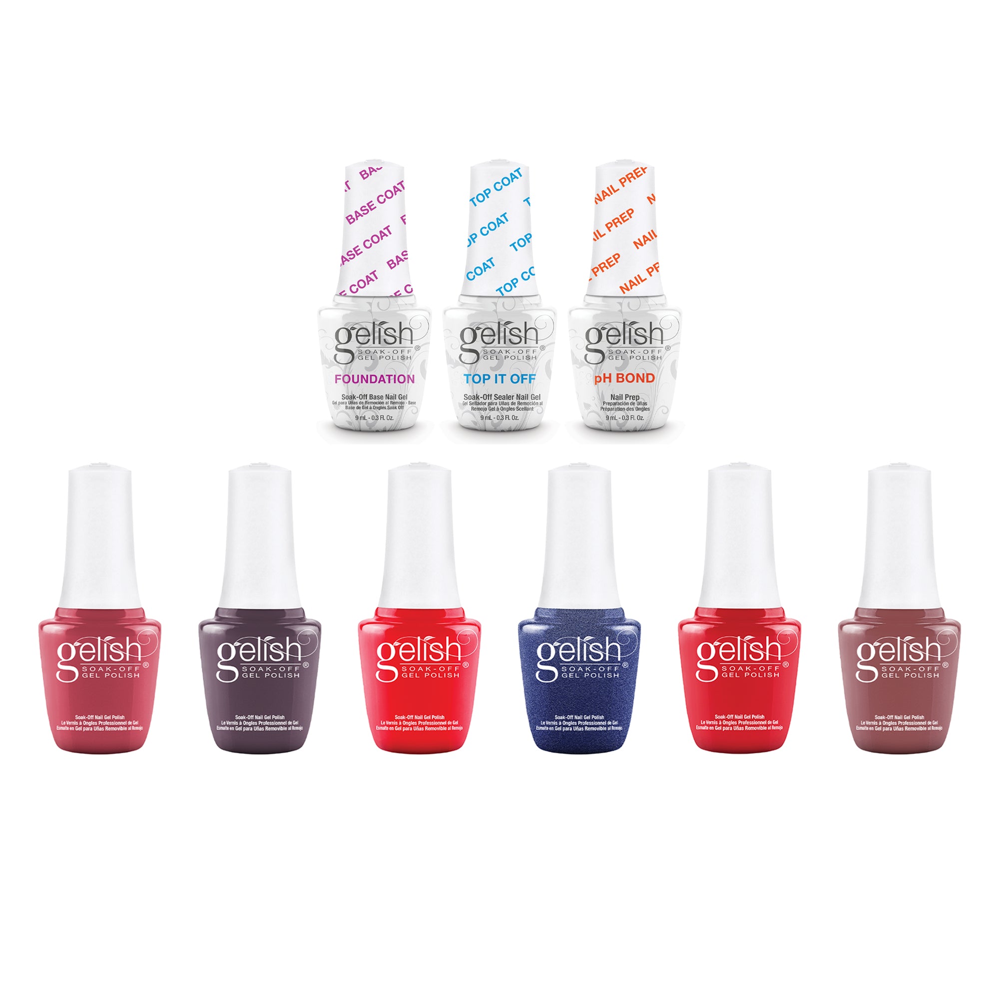 Gelish Mini Midnight Caller 9 mL Soak Off Gel Nail Polish Set & Terrific Trio - VMInnovations