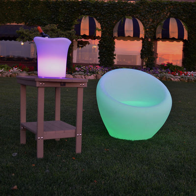 Main Access Ibiza Weatherproof Chair LED Color Changing Stool w/ Remote Control