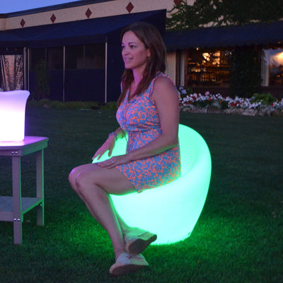 Main Access Ibiza Weatherproof Chair LED Color Changing Stool w/ Remote Control