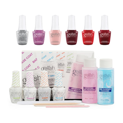 Gelish Marilyn Collection 9mL Soak Off Gel Nail Polish Set & Basix Care Kit - VMInnovations