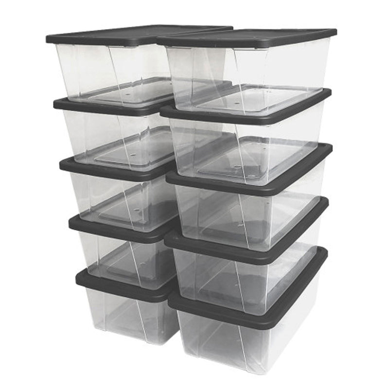 Homz Snaplock 6 Qt Clear Organizer Storage Container w/ Lid (10 Pack) (Open Box)