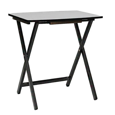 PJ Wood 5pk XL Tray Table Set for Living Room or Kitchen, Black (Open Box) - VMInnovations