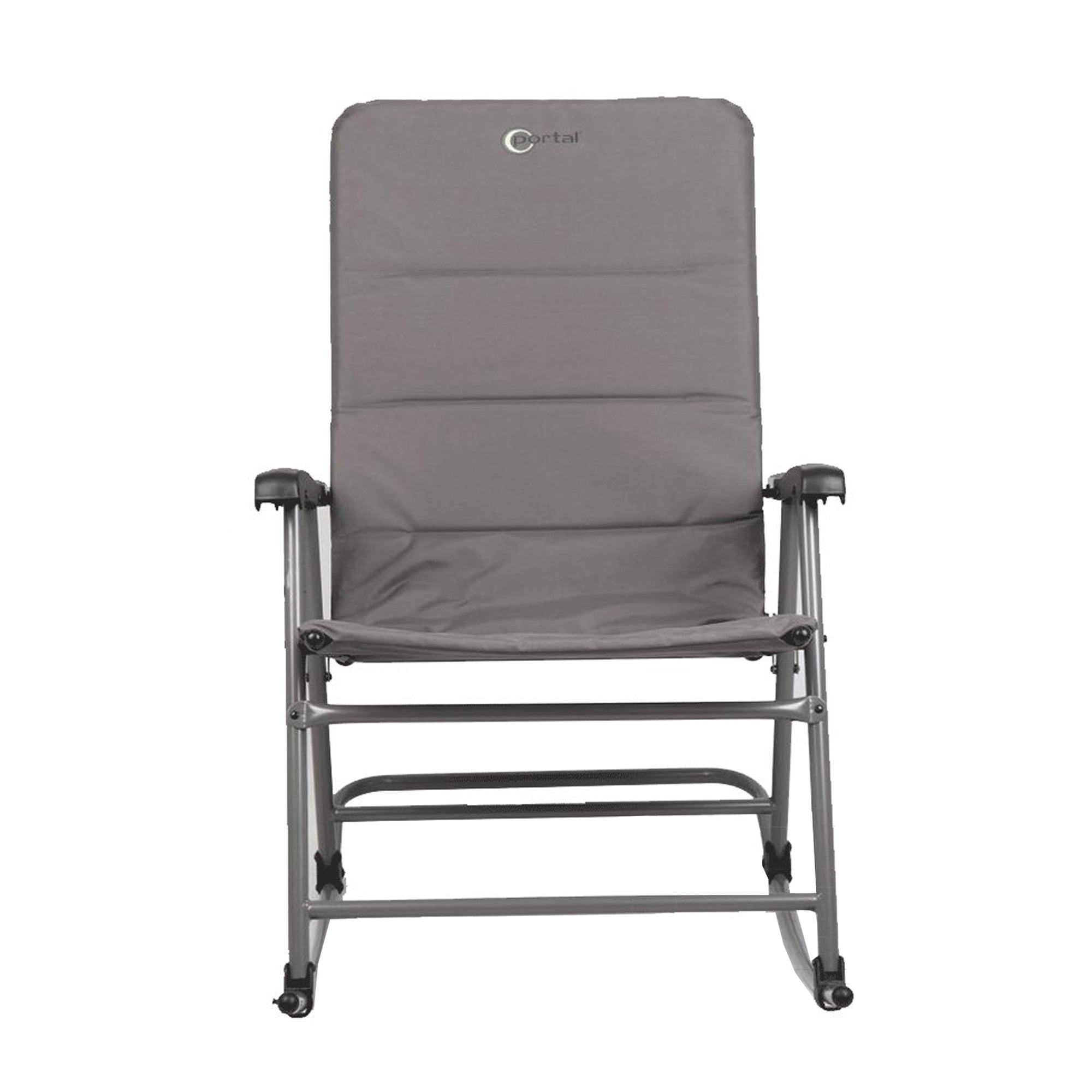 Portal Outdoor Wide Portable Flat Folding Camping Rocking Chair Recliner, Gray