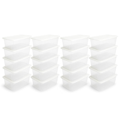 Homz 6 Qt Multipurpose Plastic Storage Containers with Latching Lid (2 Pack)