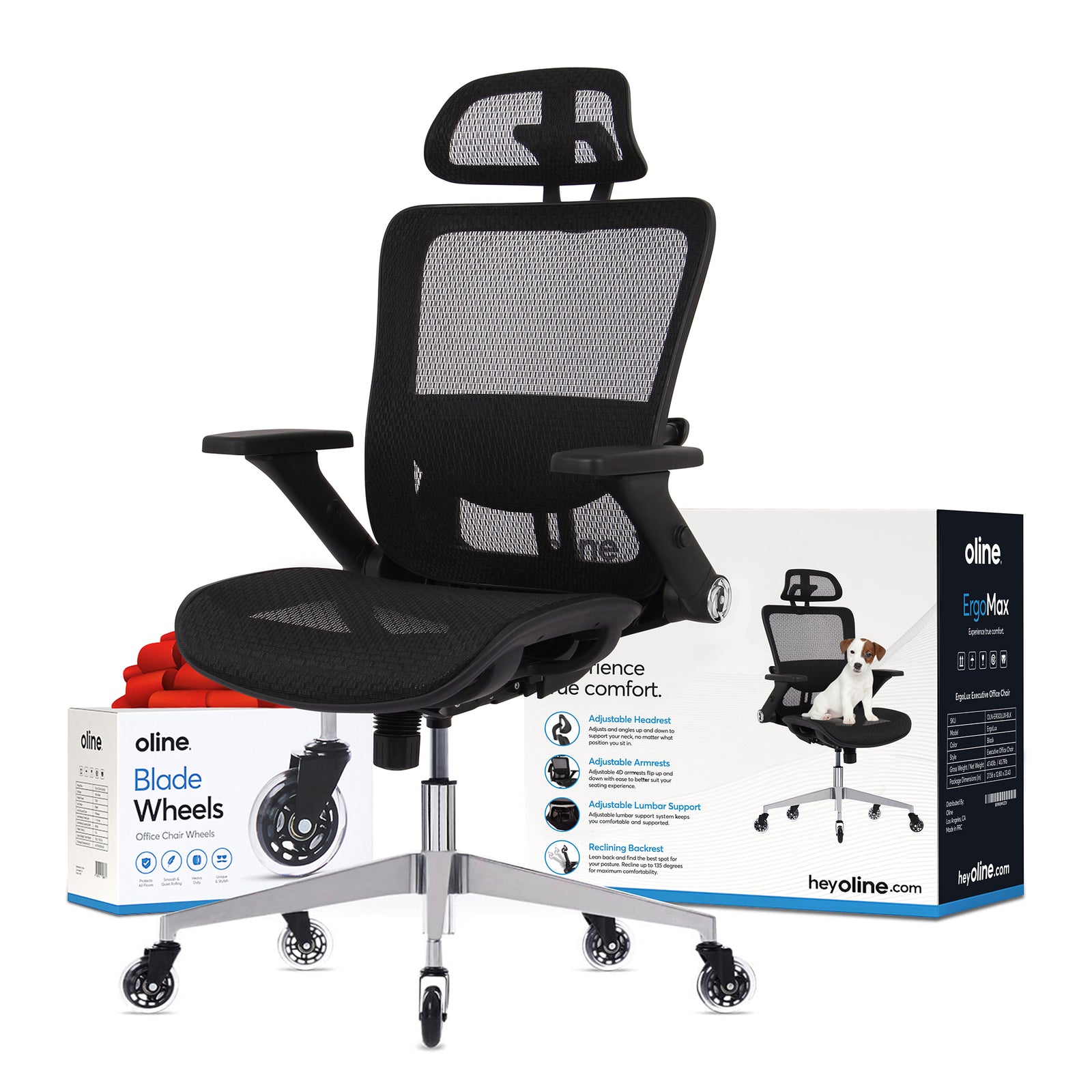 Oline ErgoMax Ergonomic Swivel Office Chair w/ Lumbar Support (For Parts) - VMInnovations