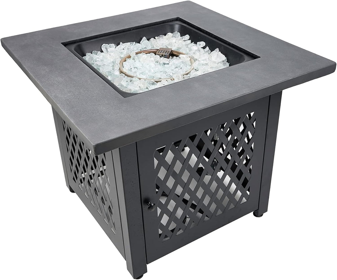 Endless Summer Charles 30 Inch Square Outdoor UV Printed LP Gas Fire Pit (Used) - VMInnovations