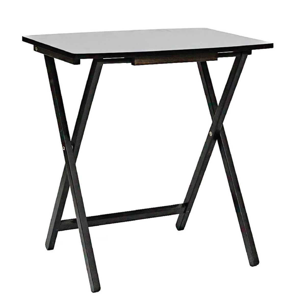 PJ Wood 5pk XL Tray Table Set for Living Room or Kitchen, Black (Open Box) - VMInnovations