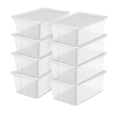 Homz 12 Qt Snaplock Clear Plastic Storage Container Bin with Secure Lid (8 Pack)