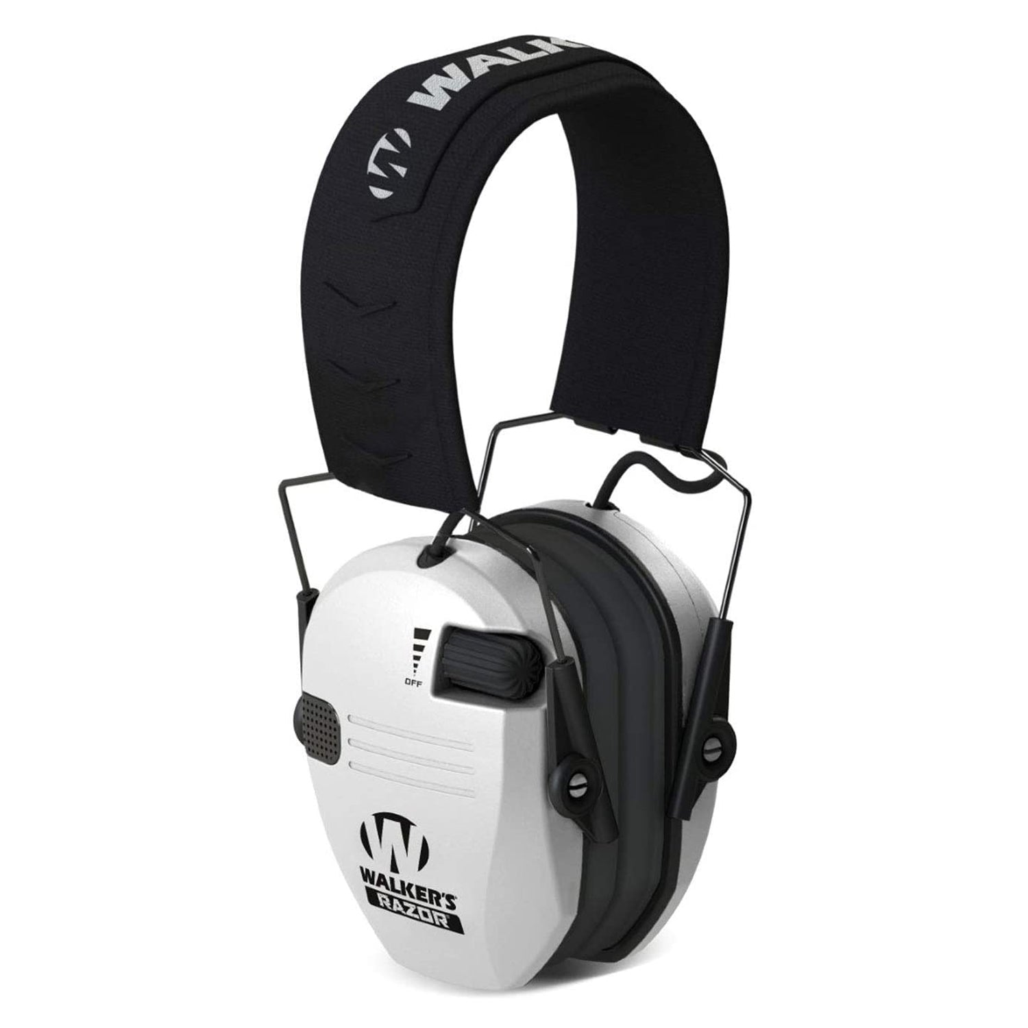 Walker's Razor Slim Shooter White Electronic Hearing Protection Earmuff w/ Case - VMInnovations
