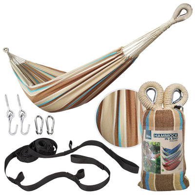 Bliss Hammocks Single Hammock w/ Rope Loops & Tree Straps, 220lb, (Open Box) - VMInnovations