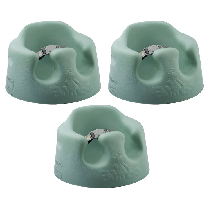 Bumbo Baby Soft Foam Wide Floor Seat with Adjustable Harness, 3 Pack, Hemlock
