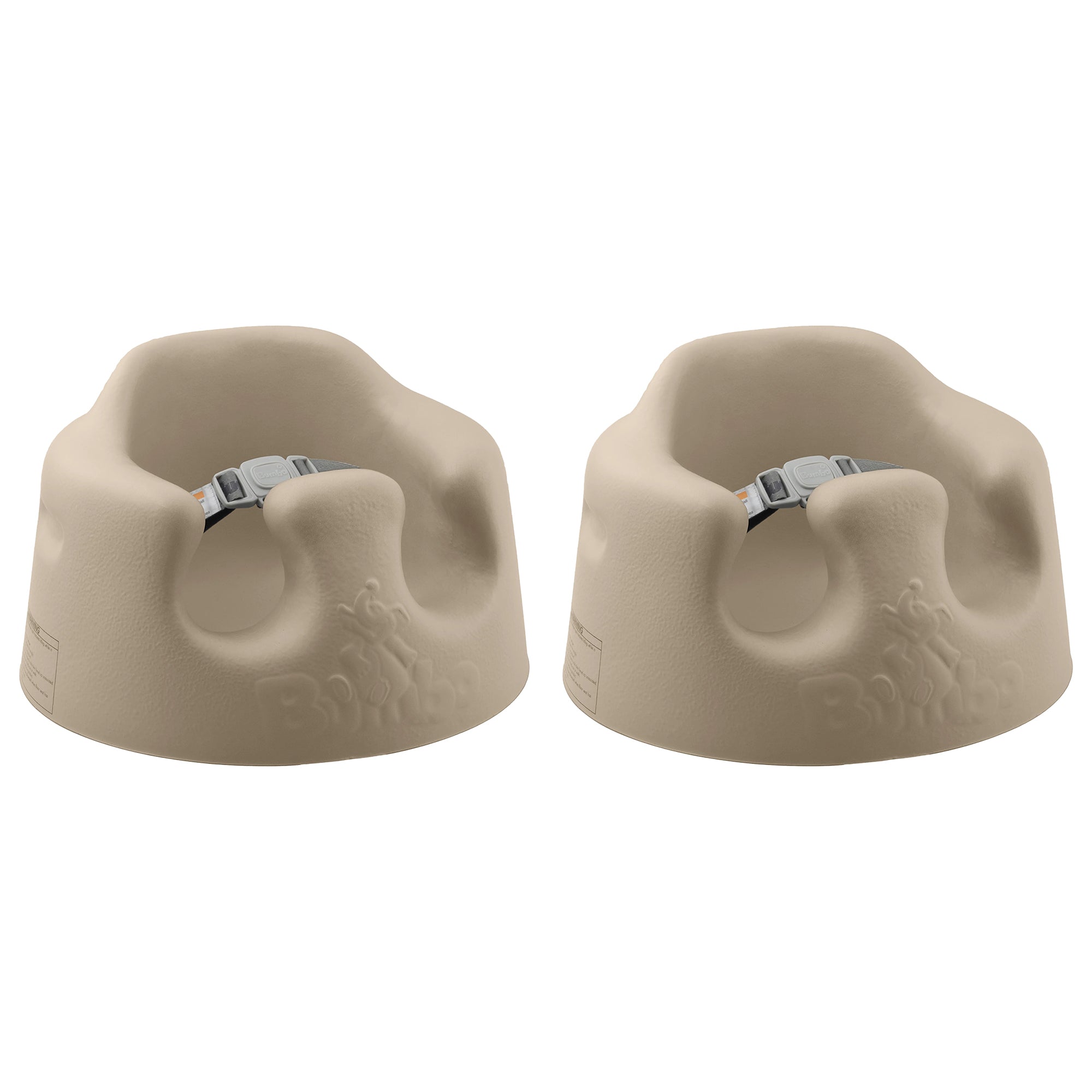 Bumbo Infant Floor Seat Sit Up Chair with Adjustable Harness, Taupe (2 Pack)