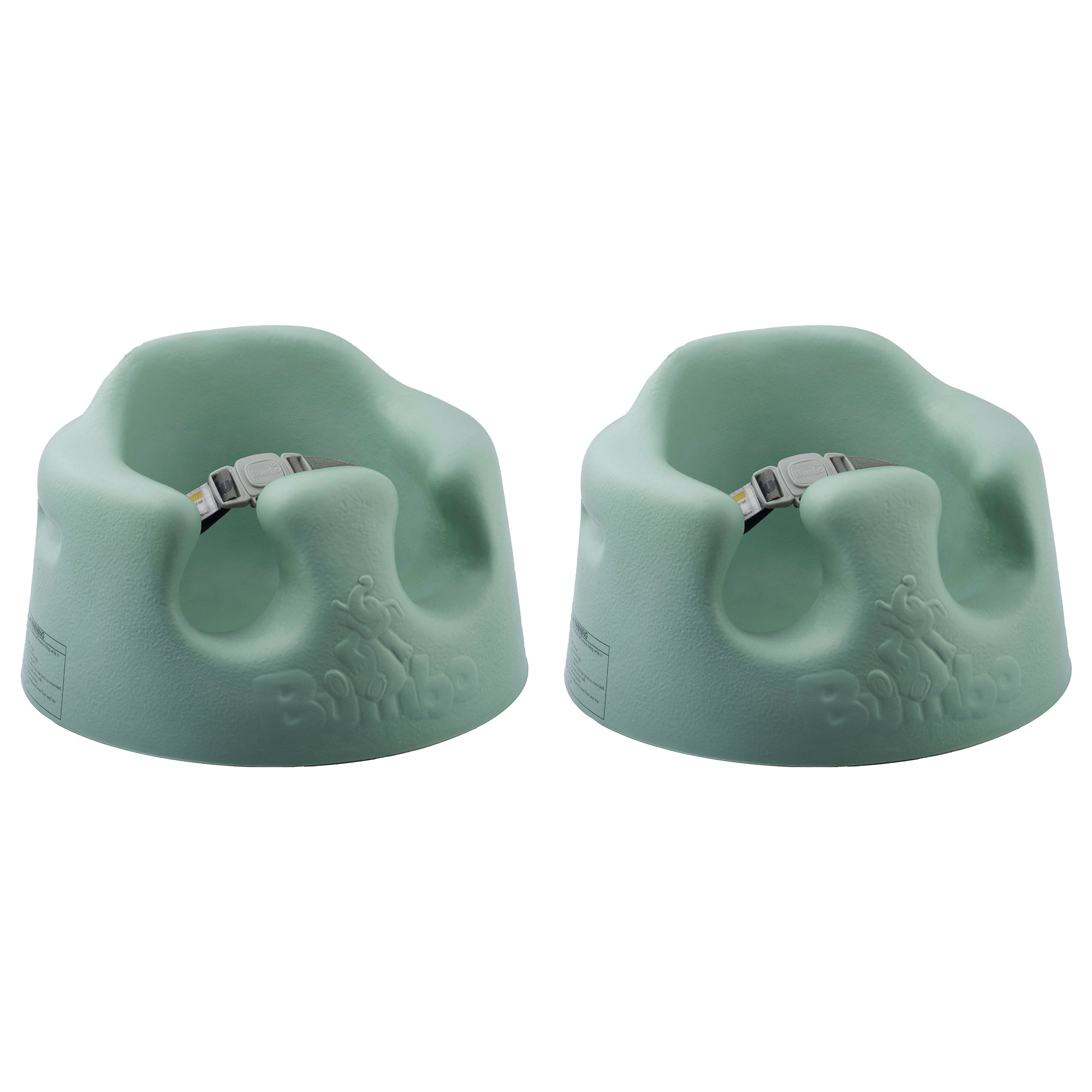Bumbo Baby Soft Foam Wide Floor Seat w/ Adjustable Harness, 2 Pack, Hemlock - VMInnovations