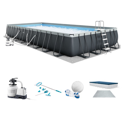 Intex 32 Ft x 16 Ft x 52 Inch Ultra XTR Rectangular Pool Set w/ Pump (Open Box) - VMInnovations