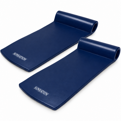 TRC Recreation Sunsation 1.75" Thick Foam Lounger Pool Float, 2 Pack, Navy Blue
