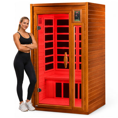 Dynamic 1 to 2 Person Hemlock Wood Low EMF FAR Infrared Sauna For Home (Damaged)