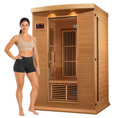 Toulouse 2 Person Infrared Sauna w/Speakers, Canadian Hemlock (Open Box)