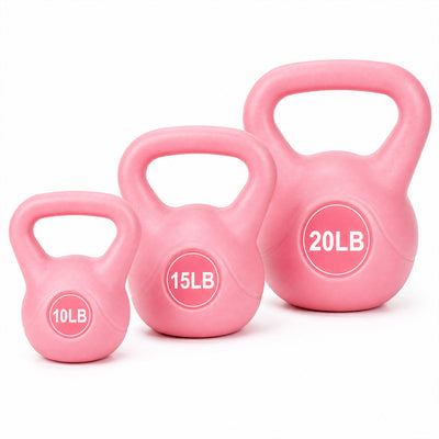 BalanceFrom Sand-Filled Kettlebell Exercise Weights, Set of 10, 15, and 20 lb