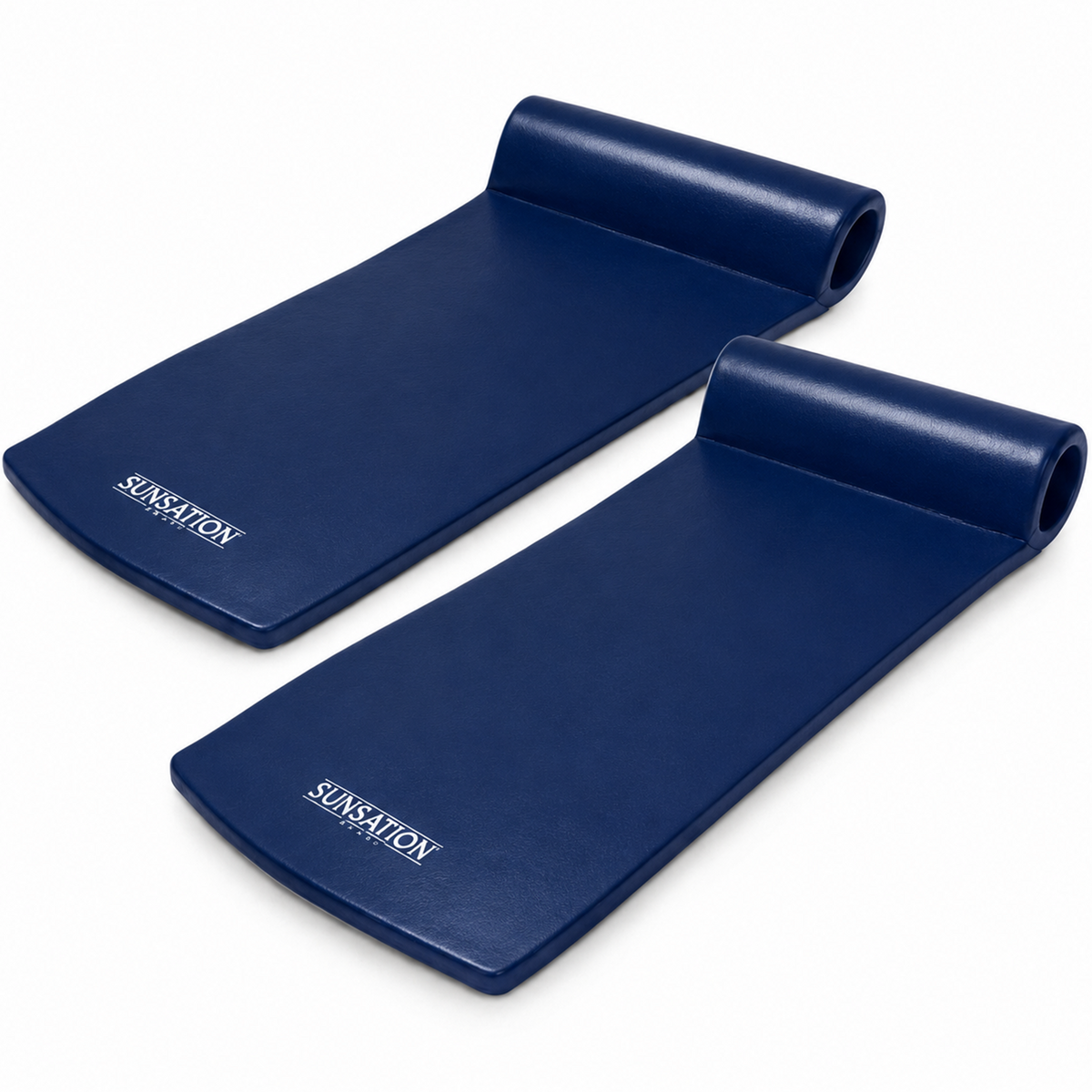 TRC Recreation Sunsation 1.75" Thick Foam Lounger Pool Float, 2 Pack, Navy Blue
