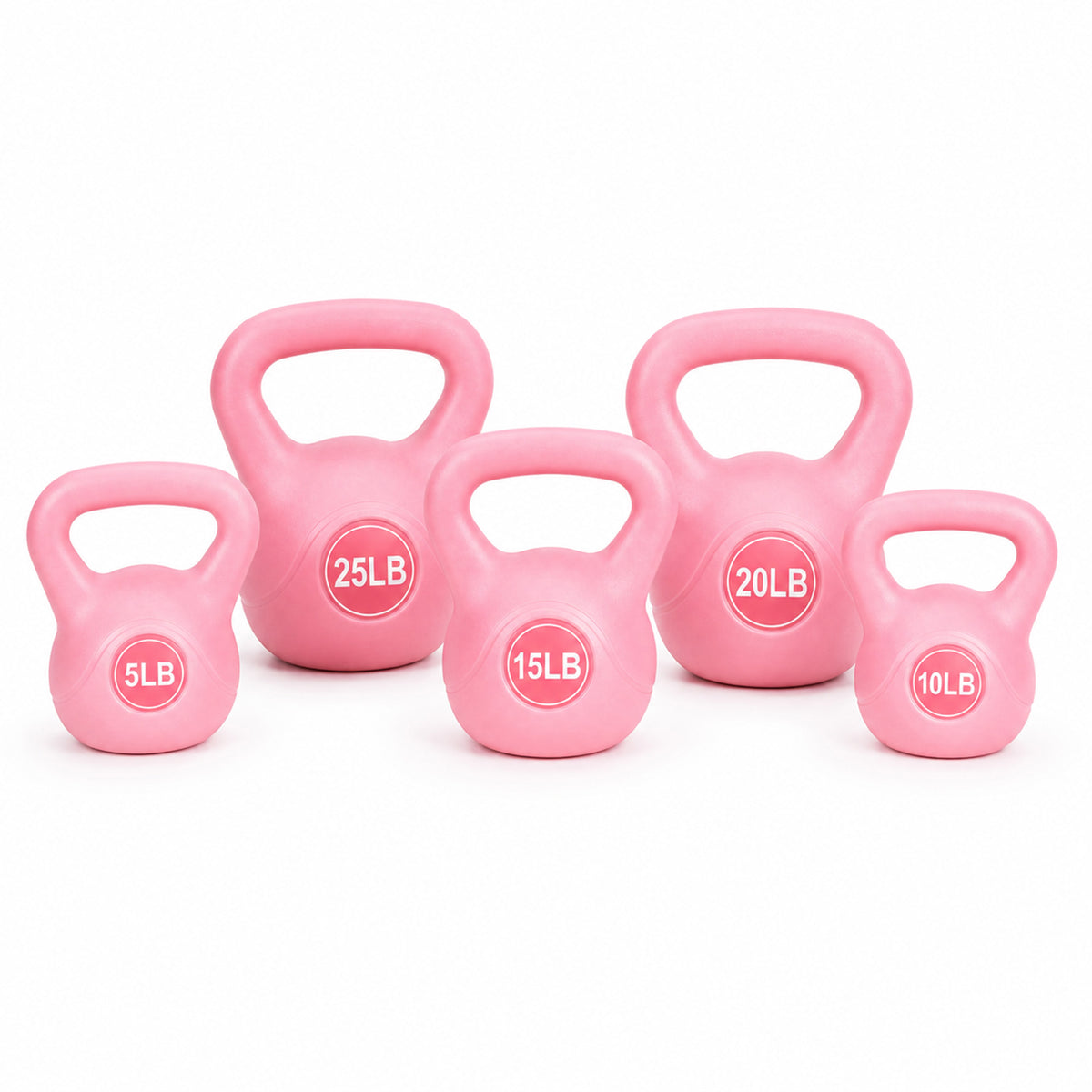 BalanceFrom Sand-Filled Kettlebell Exercise Weights Set of 5, 10, 15, 20 & 25 lb