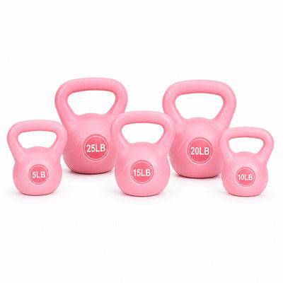 BalanceFrom Sand-Filled Kettlebell Exercise Weights Set of 5, 10, 15, 20 & 25 lb