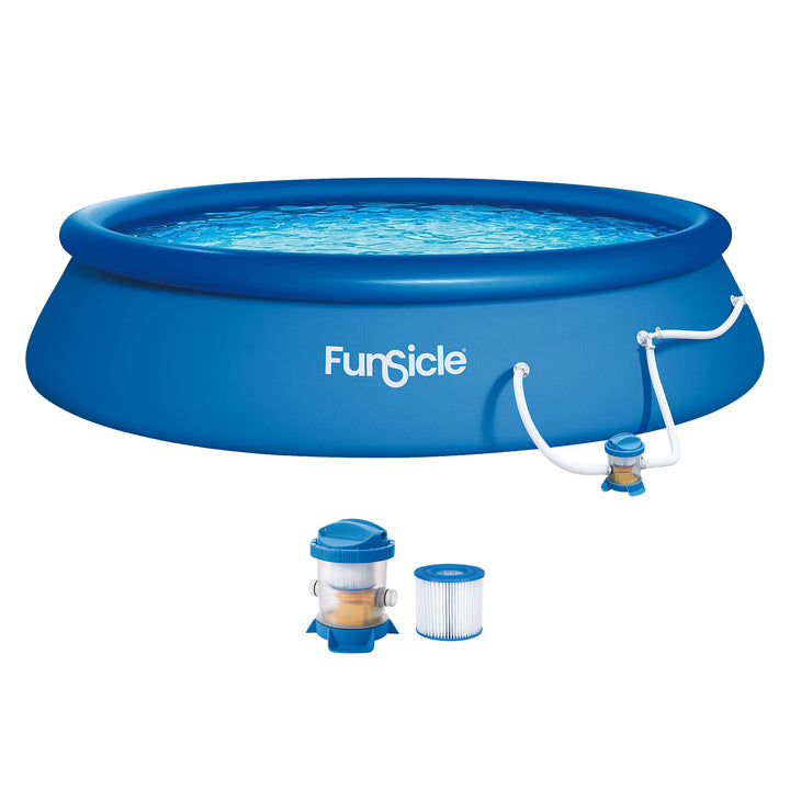 Funsicle 15' x 36" QuickSet Inflatable Ring Top Outdoor Above Ground Pool w/Pump - VMInnovations